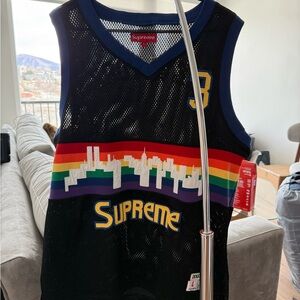 Supreme Black and Blue Mesh Jersey